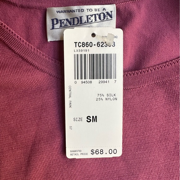 NWT Pendleton Pink Knit Blouse sweater silk blend size small - Picture 5 of 6